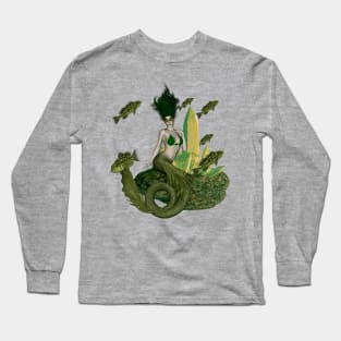 Wonderful mermaid in the deep ocean Long Sleeve T-Shirt